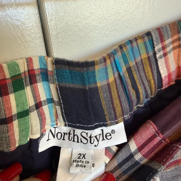 New NorthStyle madras preppy skirt - built in shorts. Summer. Spring. Plaid. - Picture 4 of 7
